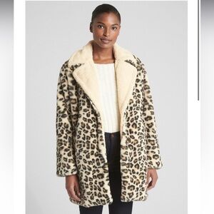 Gap Leopard Faux Fur Coat